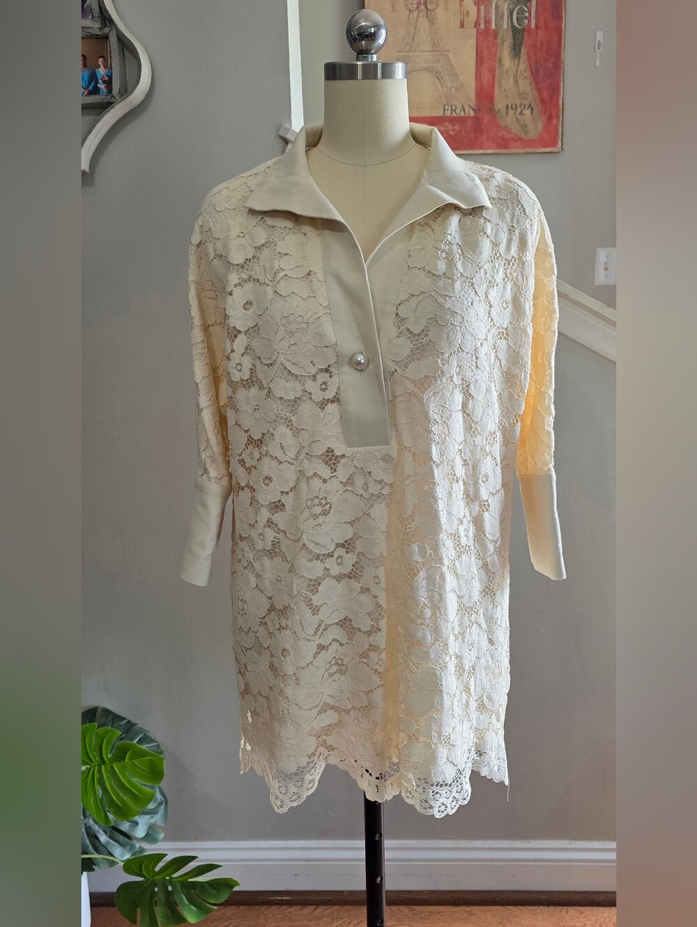 Tuckernuck Lace Willow Blouse Ivory Size XXS